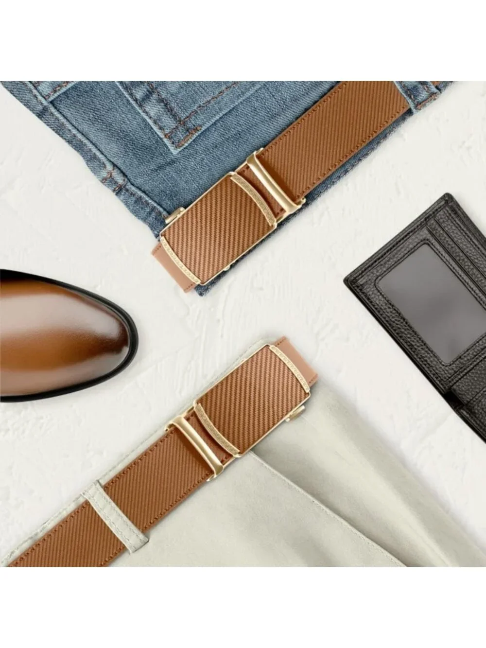 Adjustable Ratchet Dress Belt for Men - 1 3/8